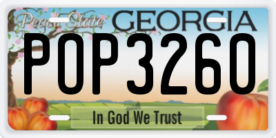 GA license plate POP3260