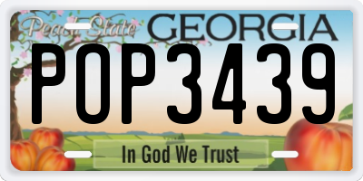 GA license plate POP3439