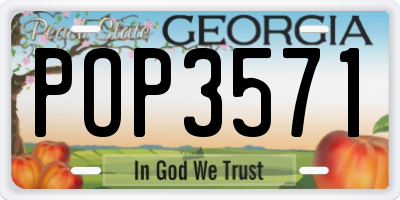 GA license plate POP3571