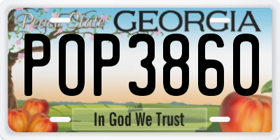 GA license plate POP3860