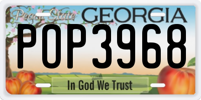 GA license plate POP3968