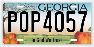 GA license plate POP4057