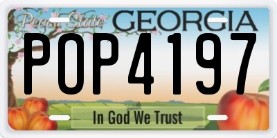 GA license plate POP4197