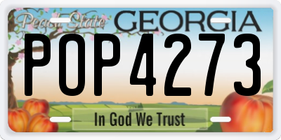 GA license plate POP4273