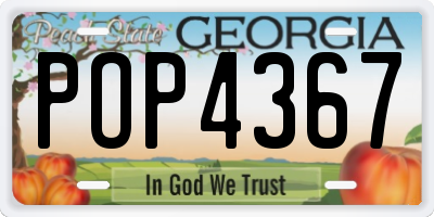 GA license plate POP4367