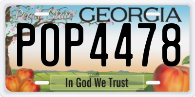 GA license plate POP4478