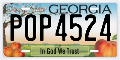 GA license plate POP4524