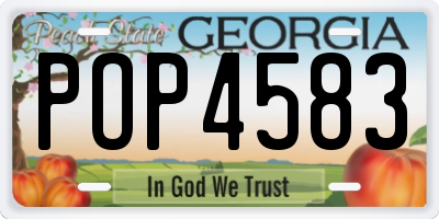 GA license plate POP4583