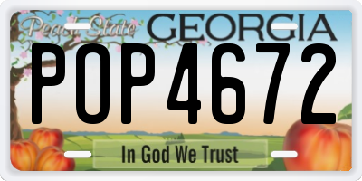 GA license plate POP4672