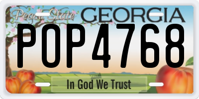 GA license plate POP4768