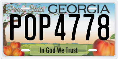 GA license plate POP4778