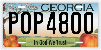 GA license plate POP4800