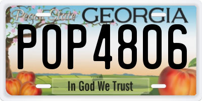 GA license plate POP4806