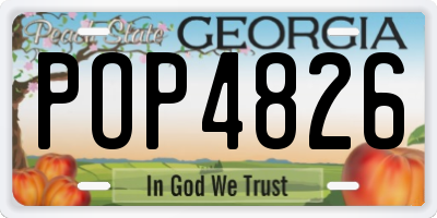 GA license plate POP4826