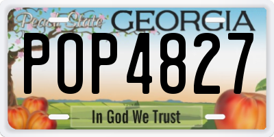 GA license plate POP4827