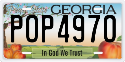 GA license plate POP4970