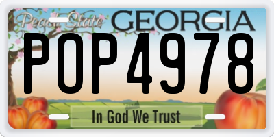 GA license plate POP4978