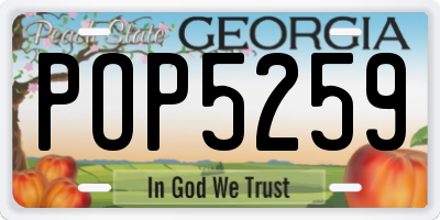 GA license plate POP5259