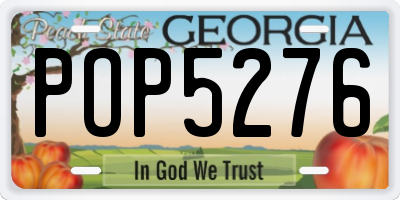 GA license plate POP5276