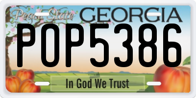 GA license plate POP5386