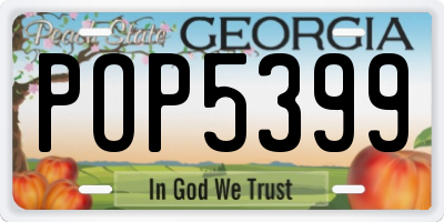 GA license plate POP5399