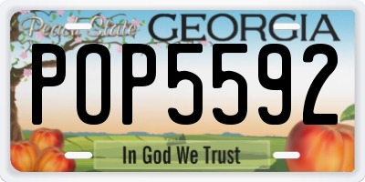 GA license plate POP5592
