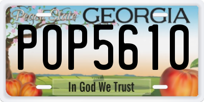 GA license plate POP5610