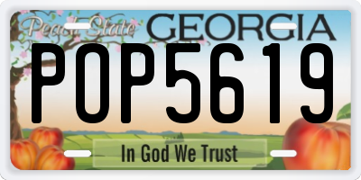 GA license plate POP5619