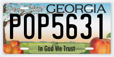 GA license plate POP5631
