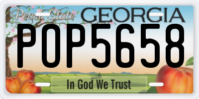 GA license plate POP5658