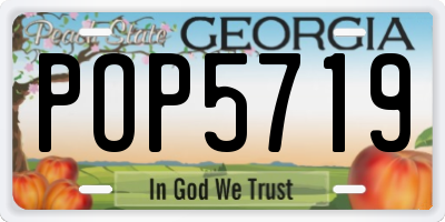 GA license plate POP5719