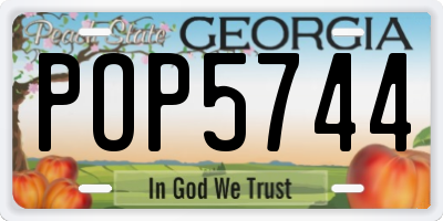 GA license plate POP5744