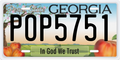GA license plate POP5751