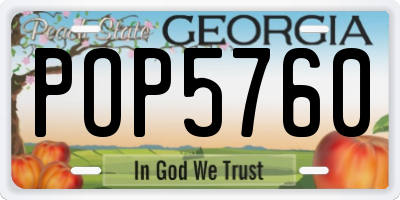 GA license plate POP5760