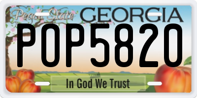 GA license plate POP5820