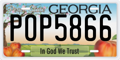 GA license plate POP5866