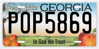 GA license plate POP5869