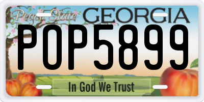 GA license plate POP5899