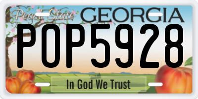 GA license plate POP5928