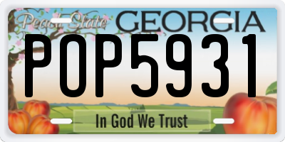 GA license plate POP5931