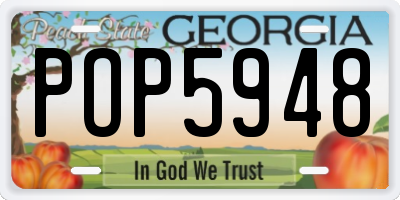 GA license plate POP5948