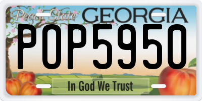 GA license plate POP5950
