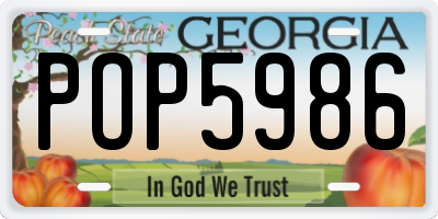 GA license plate POP5986