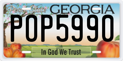 GA license plate POP5990