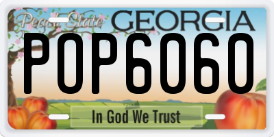 GA license plate POP6060