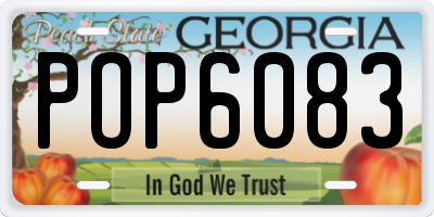 GA license plate POP6083