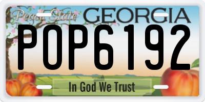 GA license plate POP6192