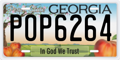 GA license plate POP6264