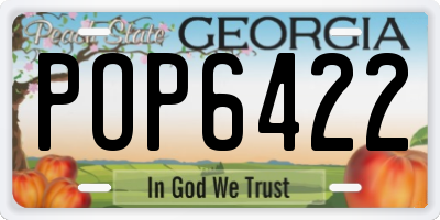 GA license plate POP6422