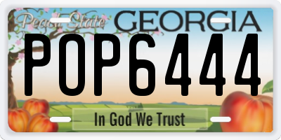 GA license plate POP6444